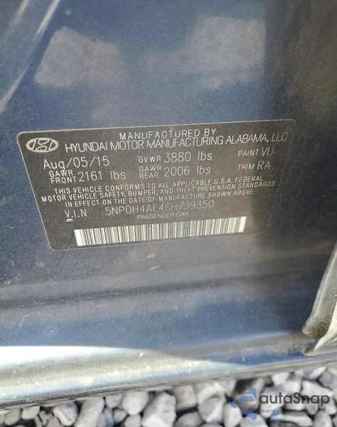 2016 Hyundai Elantra Se z USA, uszkodzony, nr VIN 5NPDH4AE4GH739350